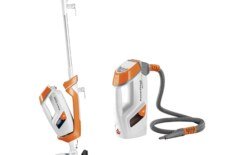 Can you recommend a specific brand or model of steam mop that comes with a wide range of accessories?