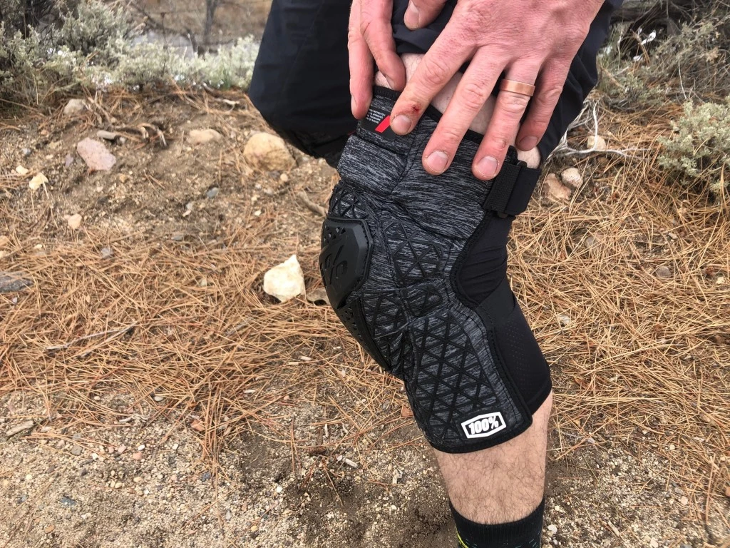 mountain bike knee pads - most of the armor is covered with a plastic or rubberized material...