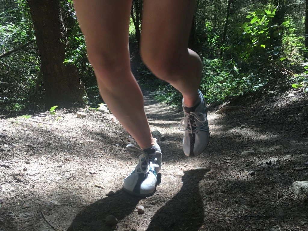 barefoot shoes womens - speeding along the trails in the speed force.