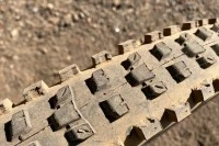 We closely examine the tread and sidewalls at the end of testing to...