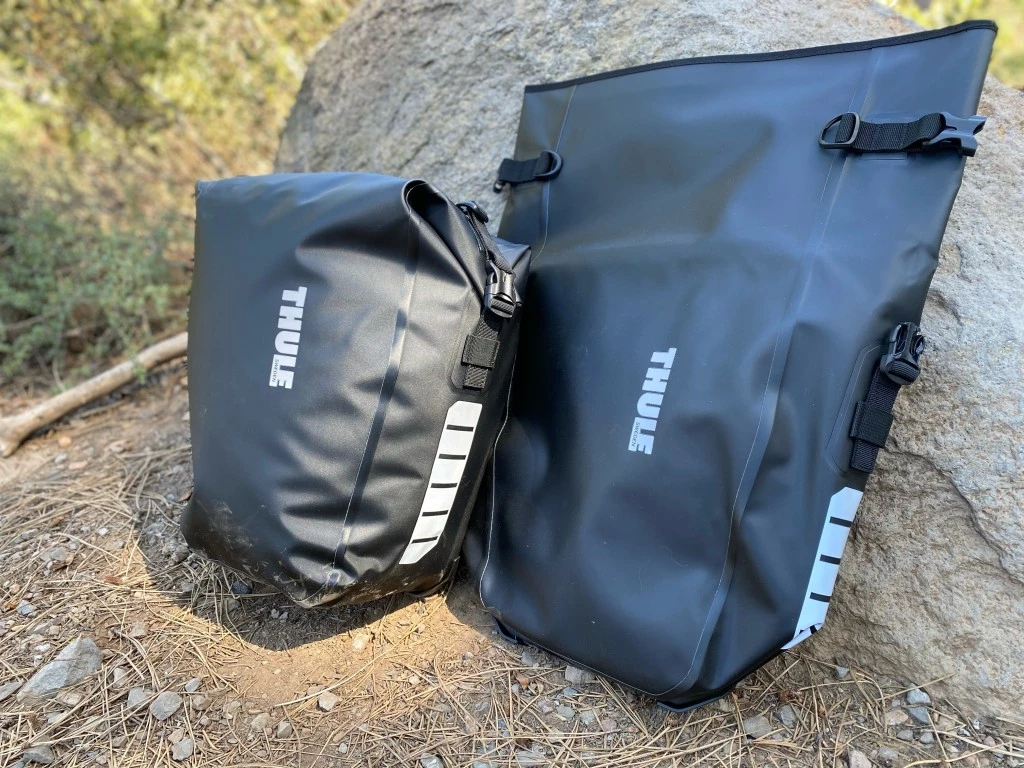 bike panniers - the thule shield offers ultra storage volume for the touring category.