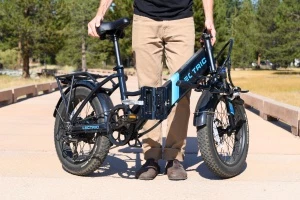 When the bike is folded, you can remove the integrated battery for...