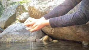 We soaked each pair of undies in the river before wringing them out...