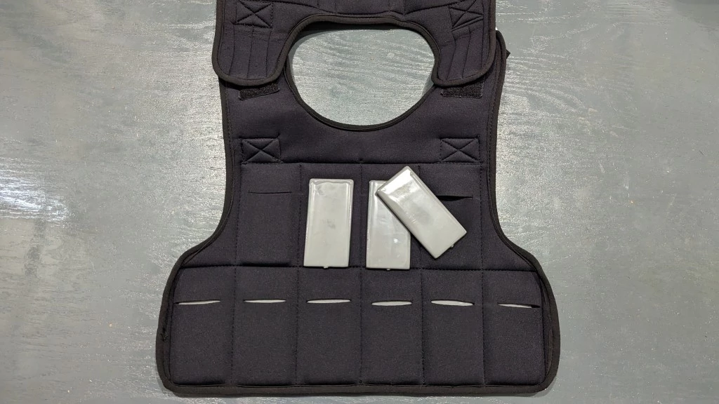 weight vest - the trx has 1-2 pound individual weight plates stored in neoprene...