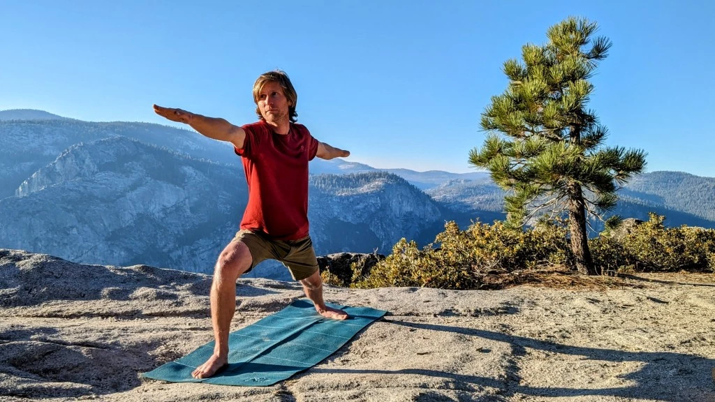 yoga mat - we folded the primasole into our day pack for a flow in yosemite...