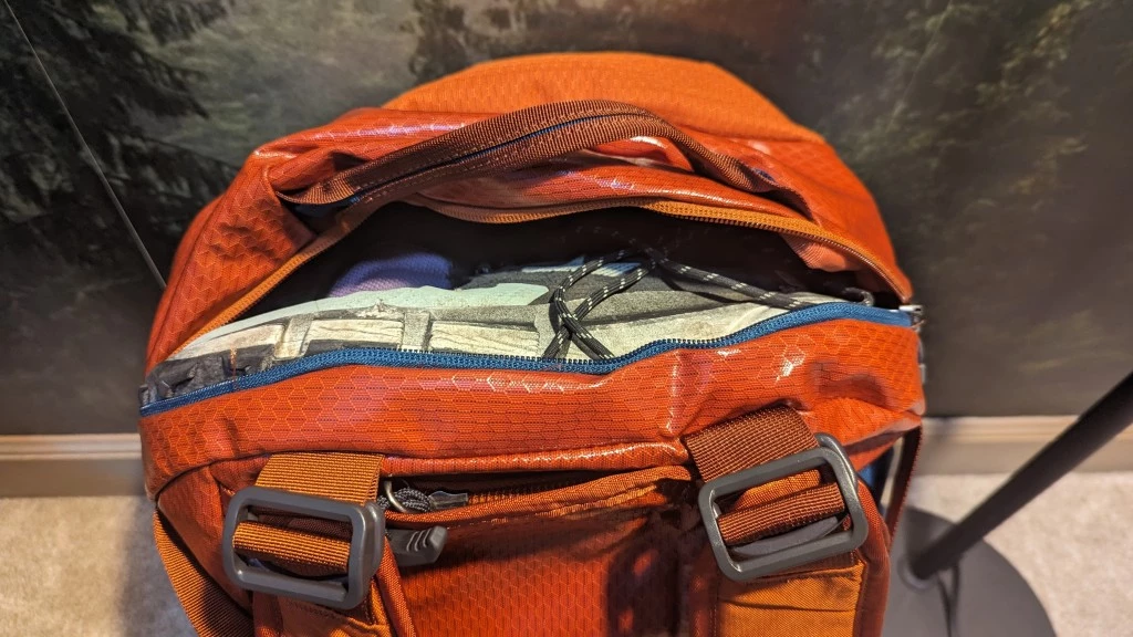 duffel bag - the alpaca's side pocket is connected to a laundry or shoe pouch, a...