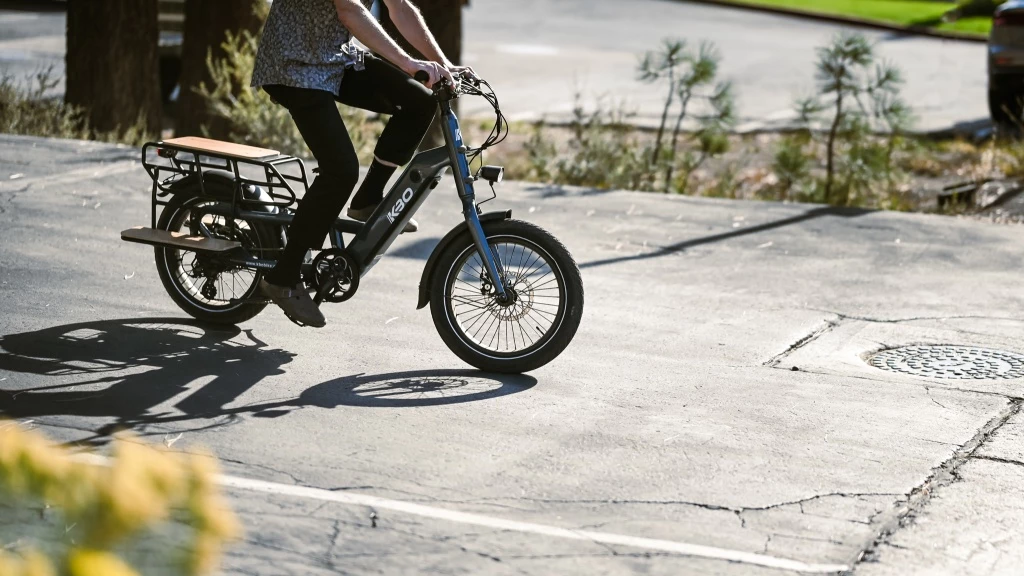 cargo bike - the kbo has a maximum throttle speed of 24mph and a zippy ride!