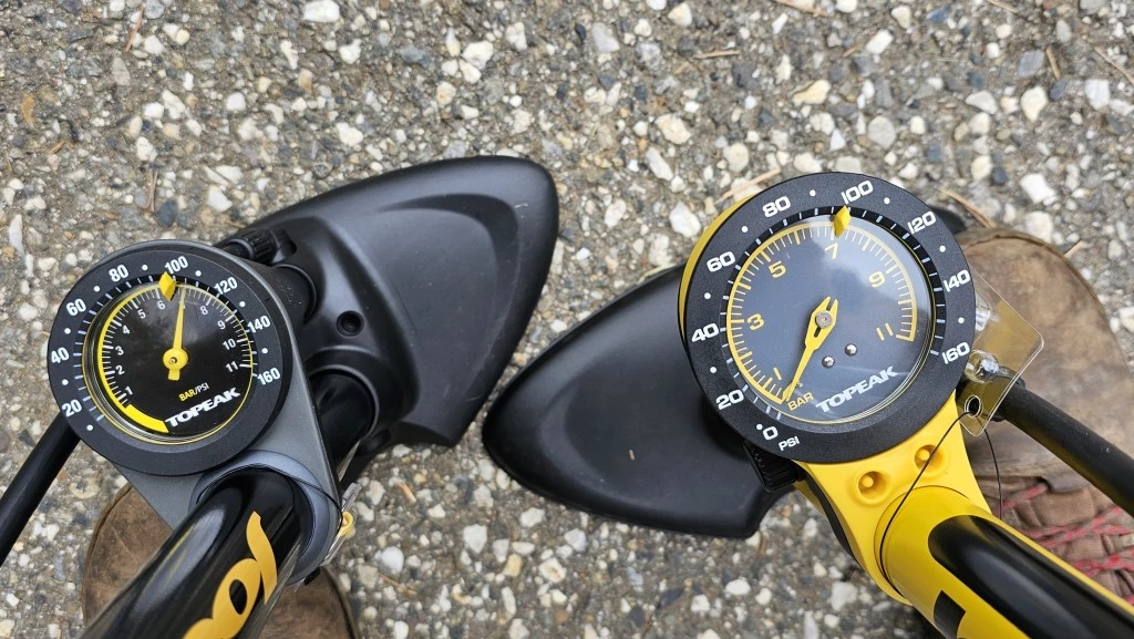 bike pump - the gauge on the topeak joeblow sport iii (right) was found to be...