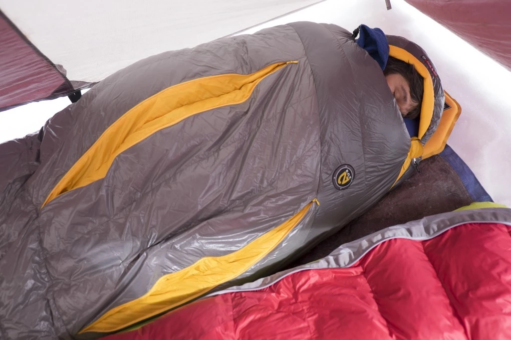 sleeping bag cold weather - our lead tester has plenty of room to sleep on his stomach with one...