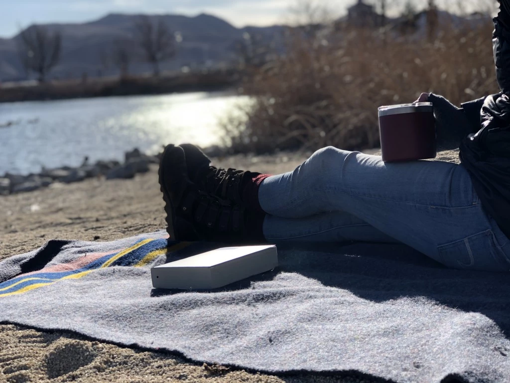 camping blanket - we enjoy a cup of coffee while looking out on a mountain vista next...