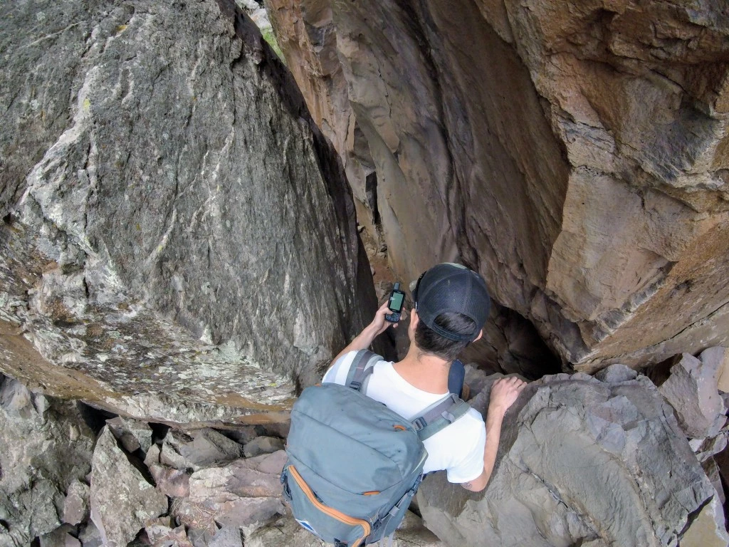 handheld gps - navigating narrow slot canyons really tested the capability of even...