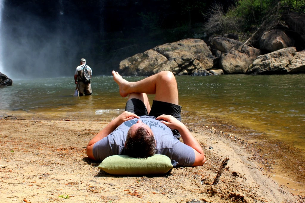 camping pillow - the nemo fillo's layers of air, foam, and soft fabrics allow it to...