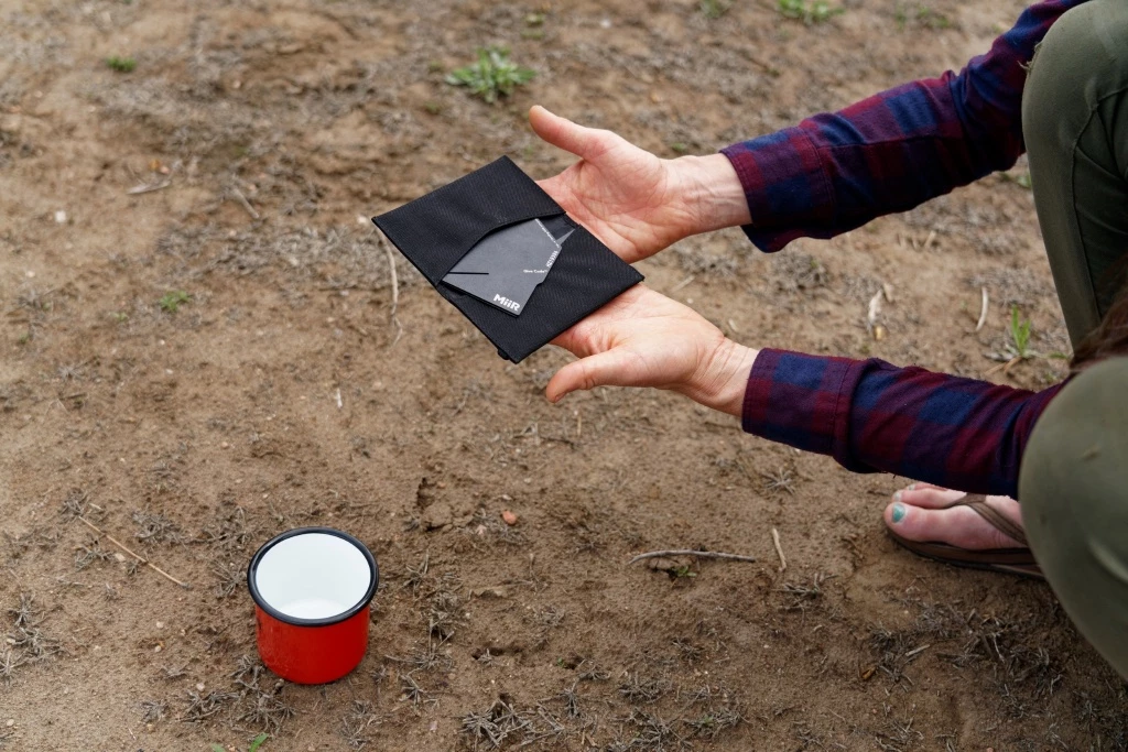 camping coffee - the pourigami folds down to a super slim package for easy packability.